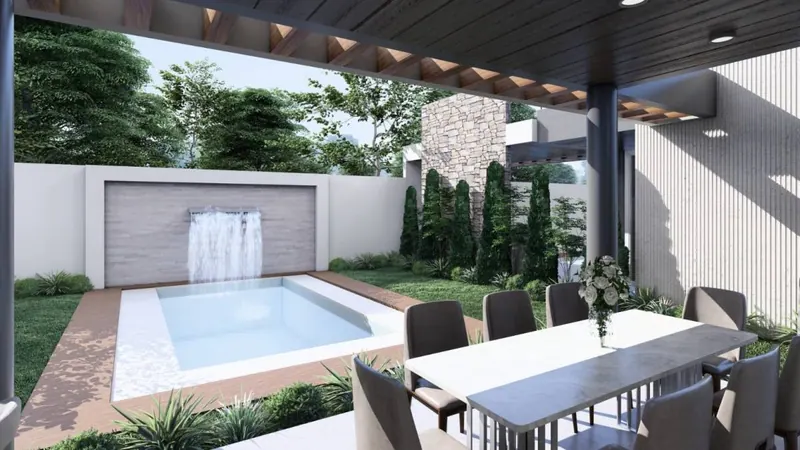 House in pre-construction in the Mar Adentro gated community, Urubó: foto 4 de 11