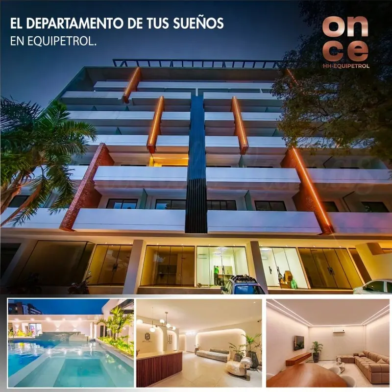 Departamento de 1 dormitorio en venta en Equipetrol, edificio HH Once: foto 2 de 12