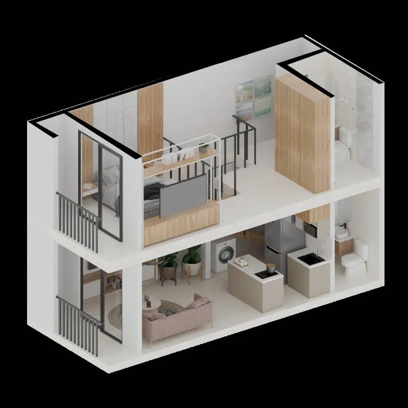 1-bedroom duplex apartment in pre-construction in Equipetrol: foto 16 de 19