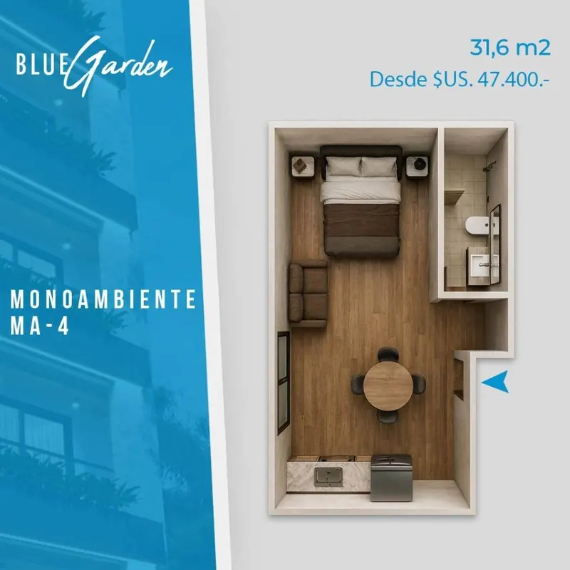 Monoambiente en preventa en la Zona Norte, edificio Blue Garden: foto 6 de 6