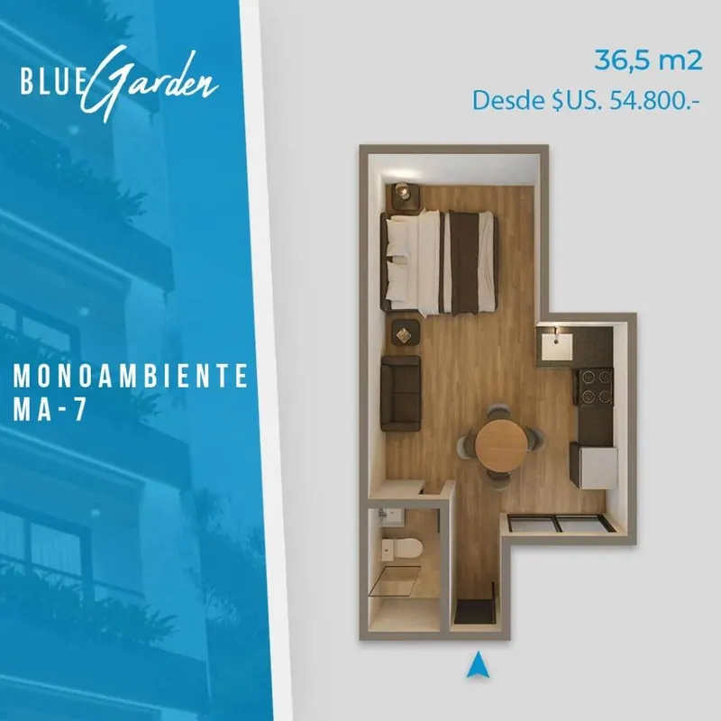 Monoambiente en preventa en la Zona Norte, edificio Blue Garden: foto 6 de 6