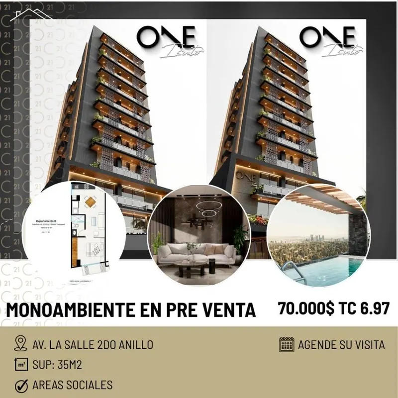 Monoambiente en venta en Equipetrol, edificio One Isuto: foto 2 de 13