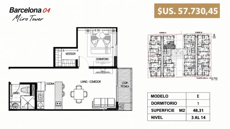 Departamento de 1 dormitorio en venta en la Zona Norte: foto 3 de 12