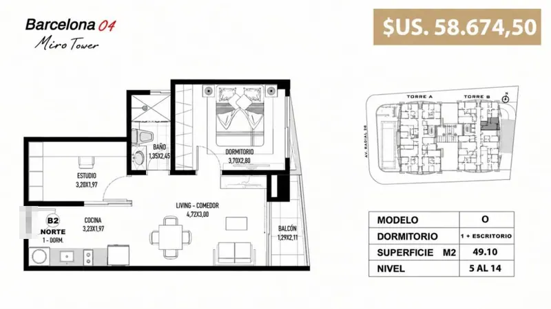 Departamento de 1 dormitorio en venta en la Zona Norte: foto 3 de 13