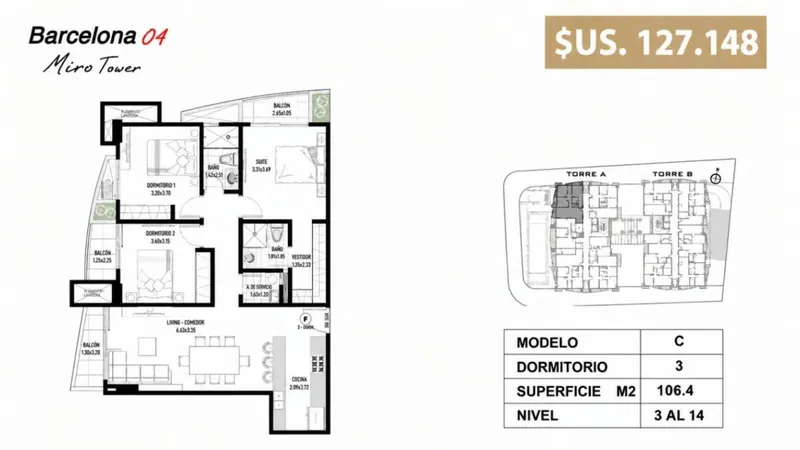 Departamento de 3 dormitorios en venta en la Zona Norte: foto 3 de 13