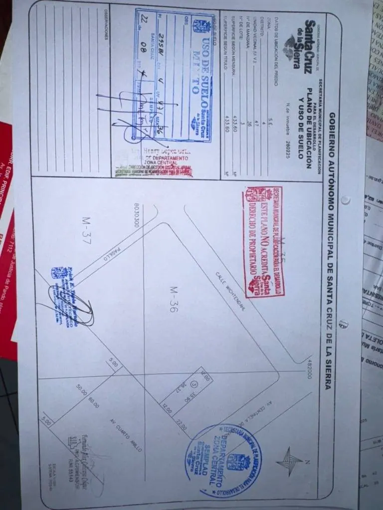 Terreno comercial de 433 m² en venta en el 4to anillo, Zona Sur: foto 3 de 3