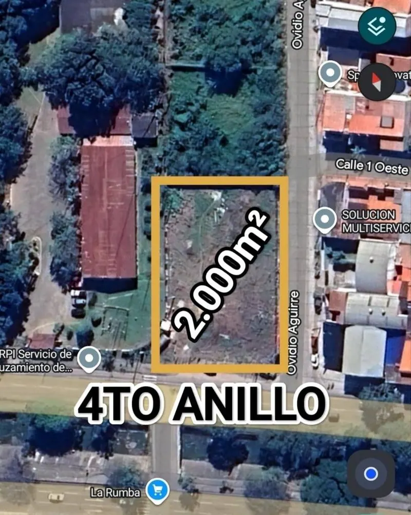 Terreno en alquiler sobre el 4to anillo, zona Este: foto 2 de 2