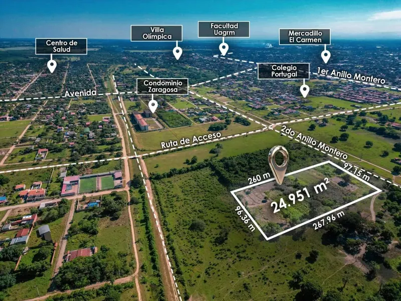 Terreno de 24.951 m² en venta en Montero, zona Muyurina: foto 3 de 8