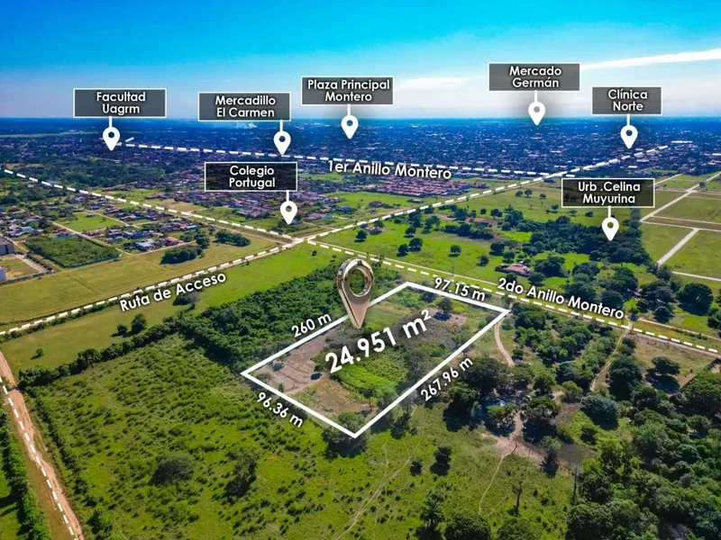 Terreno de 24.951 m² en venta en Montero, zona Muyurina: foto 7 de 8