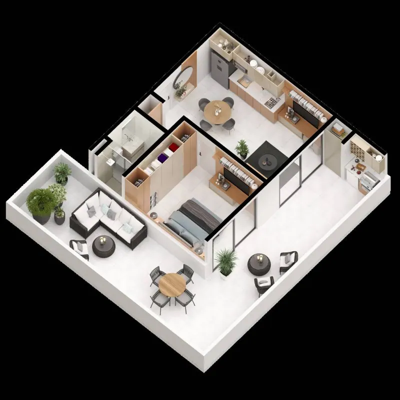 Departamento de 1 dormitorio en preventa en el 2do anillo, Zona Sur: foto 10 de 12