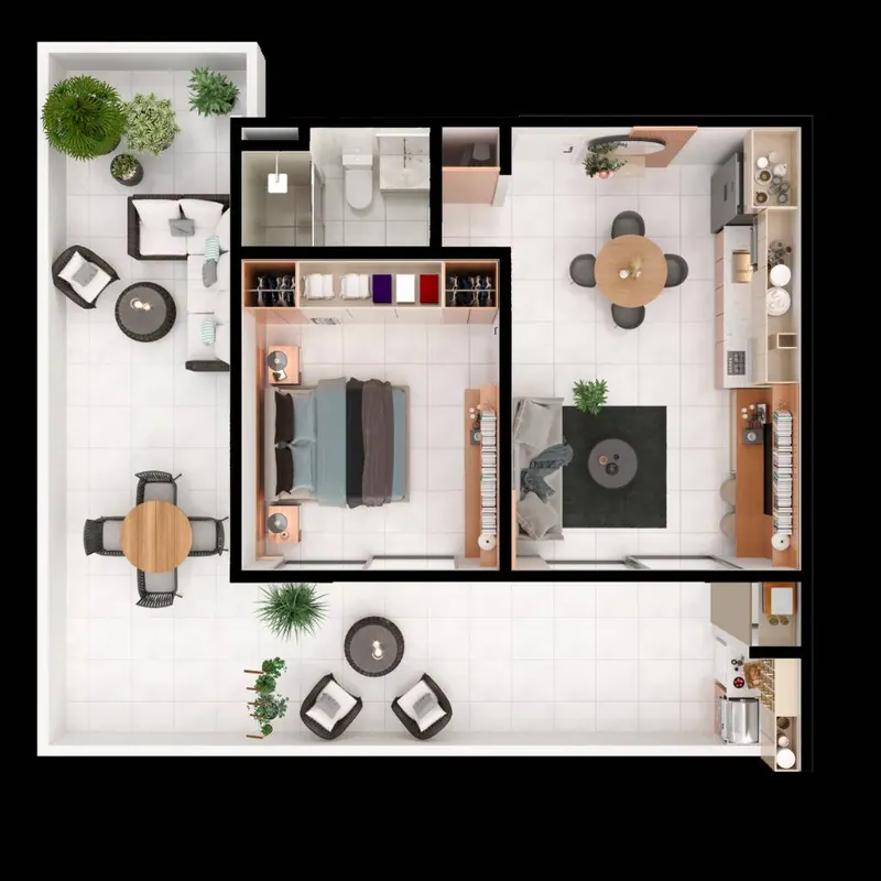 Departamento de 1 dormitorio en preventa en el 2do anillo, Zona Sur: foto 11 de 12
