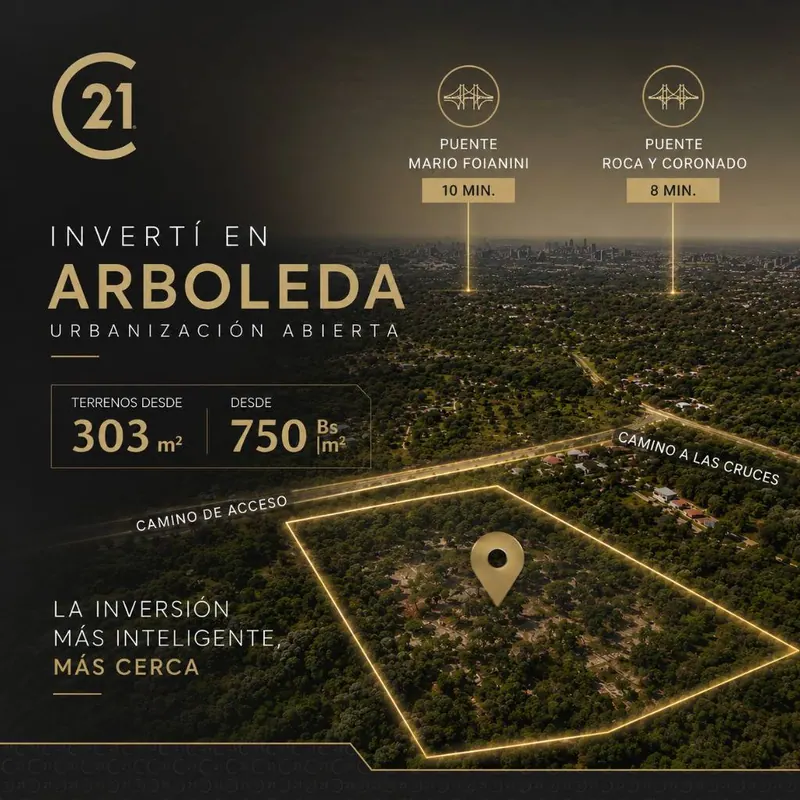 Terreno en venta en el Urubó, urbanización Arboleda: foto 2 de 8
