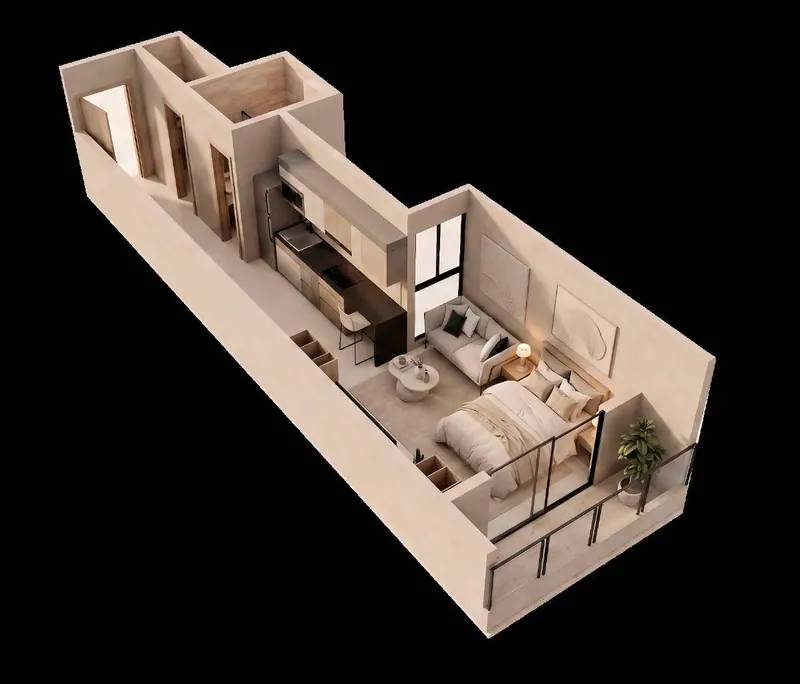 Monoambiente en preventa en Osaka Residence, Avenida Paragua: foto 10 de 11