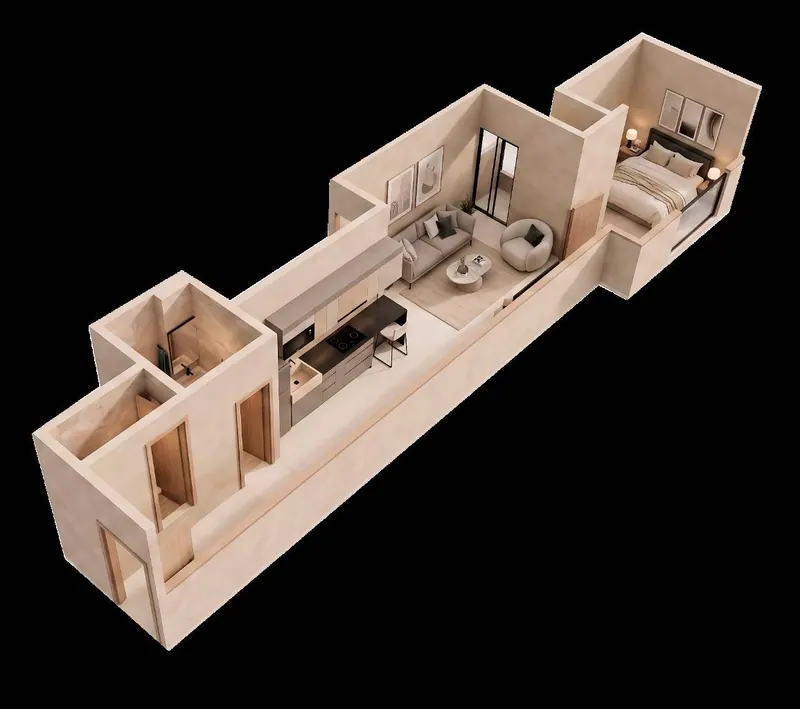 1-bedroom apartment in pre-construction at Osaka Residence, East Zone: foto 10 de 11