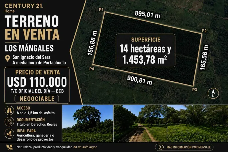 Land for sale in Portachuelo, 141,453.78 m² in San Ignacio del Sara: foto 2 de 6
