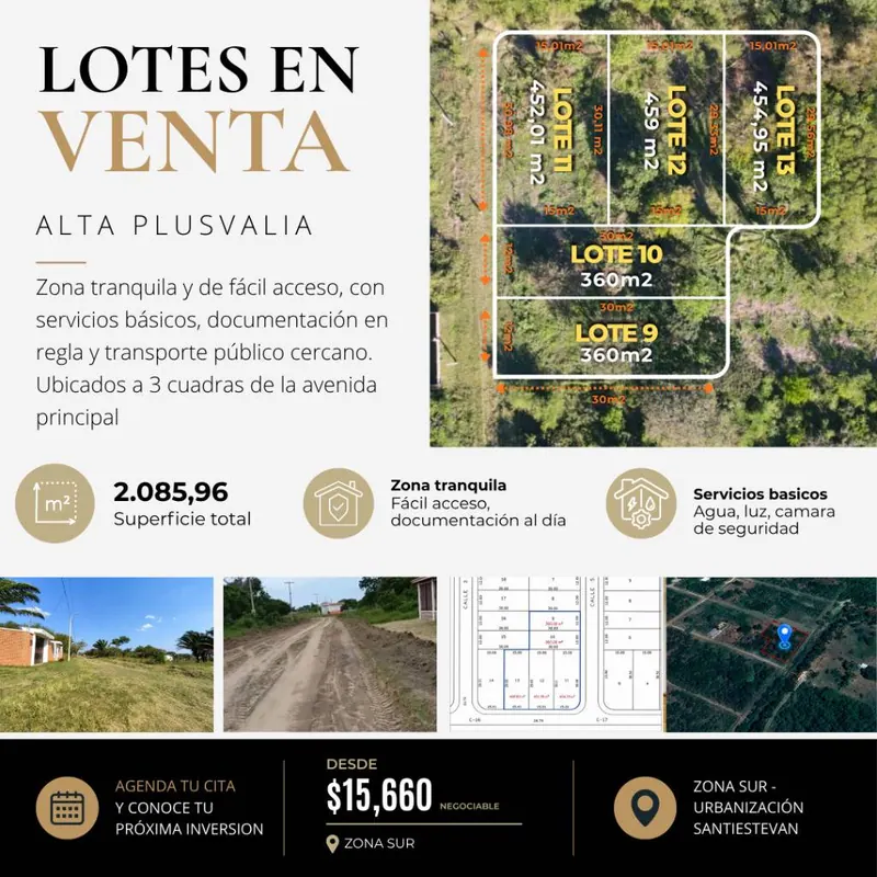 360 m² lot for sale in the South Zone, Santiestevan development: foto 3 de 6