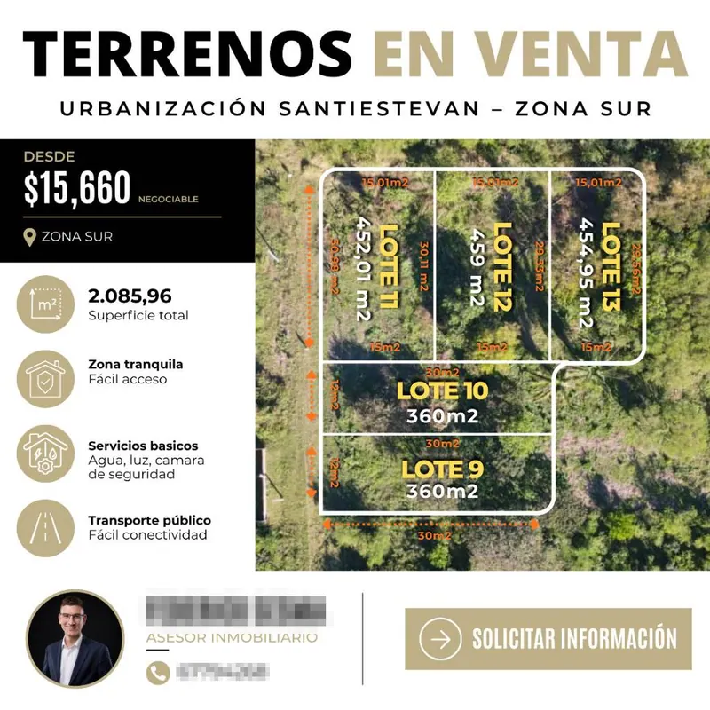 Terreno de 360 m² en venta en la Zona Sur, urb. Santiestevan: foto 3 de 7