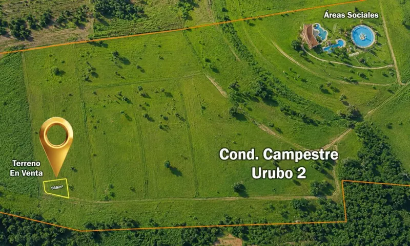 Terreno de 569 m² en venta en el Urubó, condominio cerrado: foto 2 de 10
