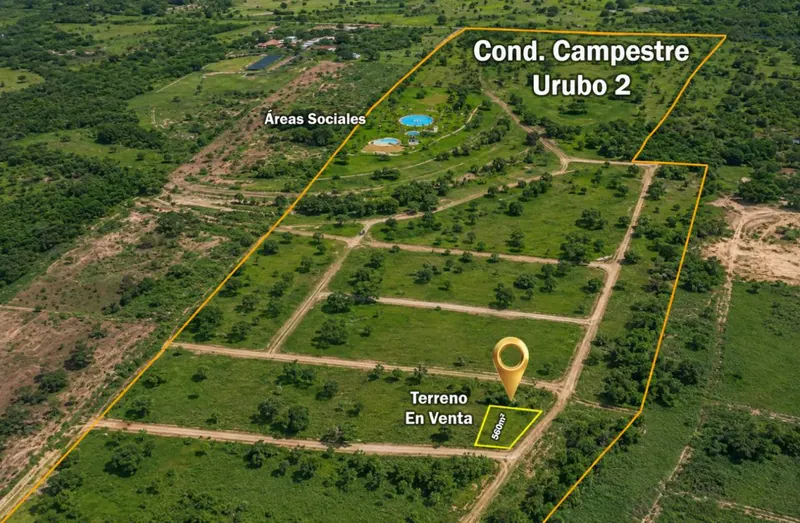 Terreno de 569 m² en venta en el Urubó, condominio cerrado: foto 3 de 10