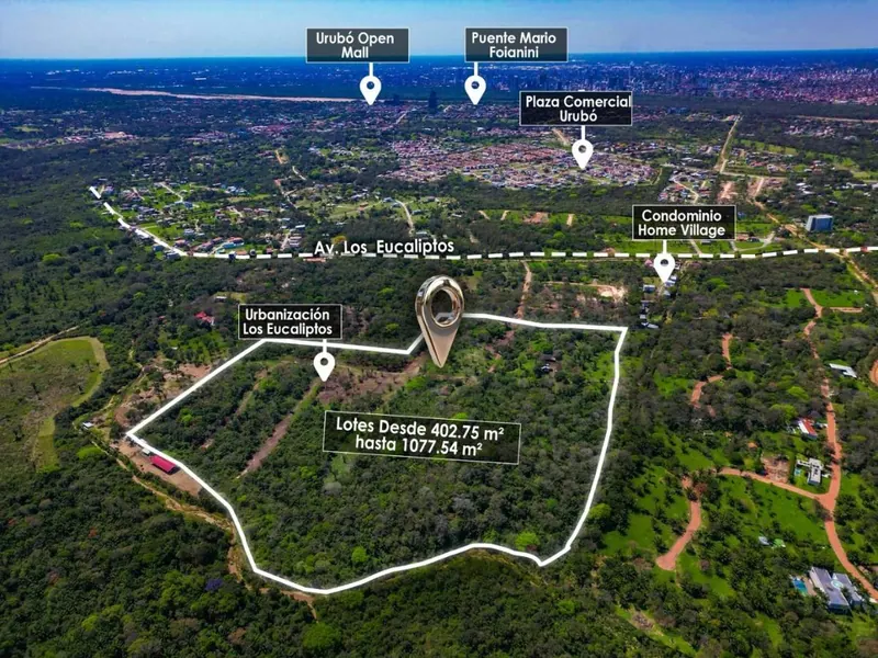 Terreno de 519,88 m² en venta en el Urubó, Los Eucaliptos: foto 4 de 12