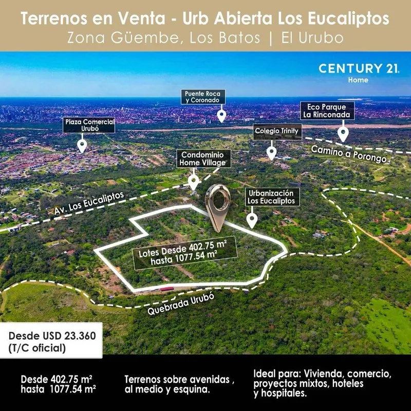 Terreno de 480,11 m² en venta en el Urubó, Los Eucaliptos: foto 5 de 12