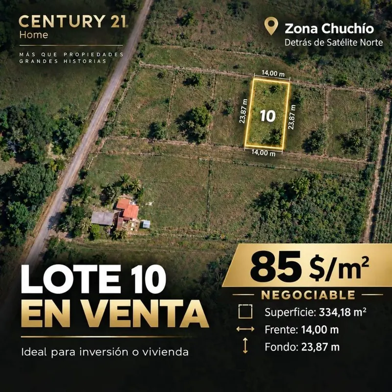 334.18 m² lot for sale in Chuchio, Warnes: foto 1 de 4