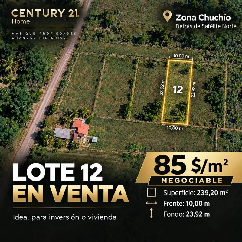 239.3 m² lot for sale in Warnes, Chuchio area: foto 1 de 4