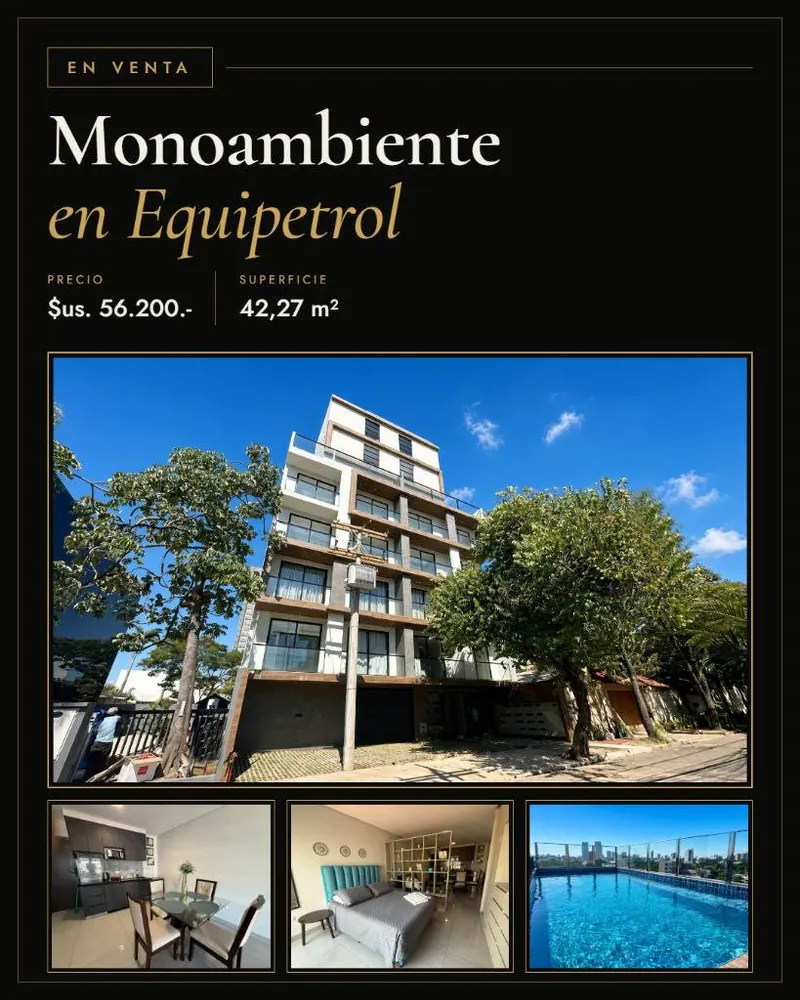 Monoambiente de 42,27 m² en venta en Aura Concept, Equipetrol: foto 2 de 10