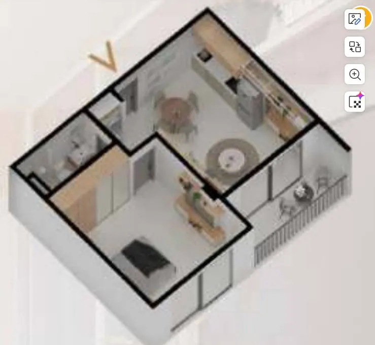 1-bedroom office or apartment for sale in the HH Chuubi building: foto 18 de 19