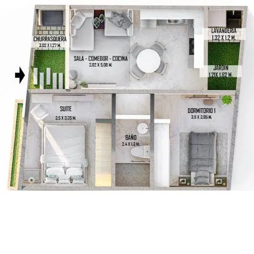 Casa de 2 dormitorios en venta en el condominio Villa Terrón, Cotoca: foto 3 de 11