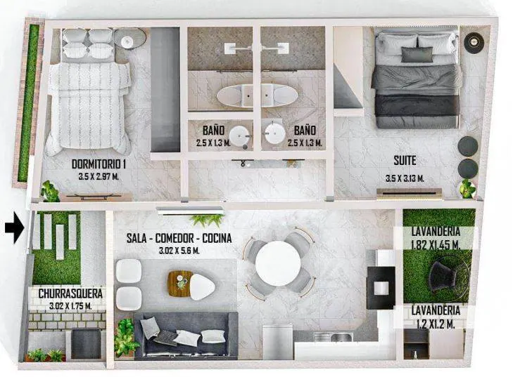 Casa de 63 m² en venta en el condominio Villa Terrón, Cotoca: foto 4 de 6