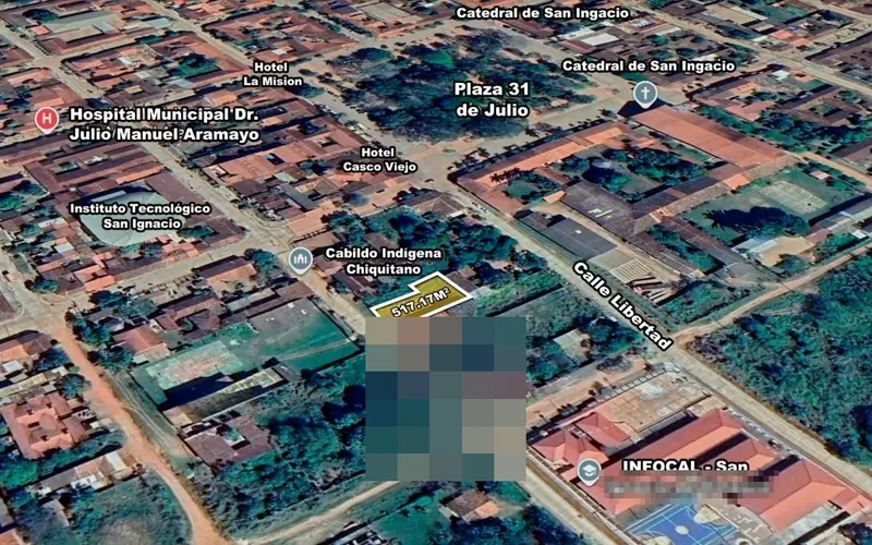 Terreno en esquina en venta en el centro de San Ignacio de Velasco: foto 2 de 4