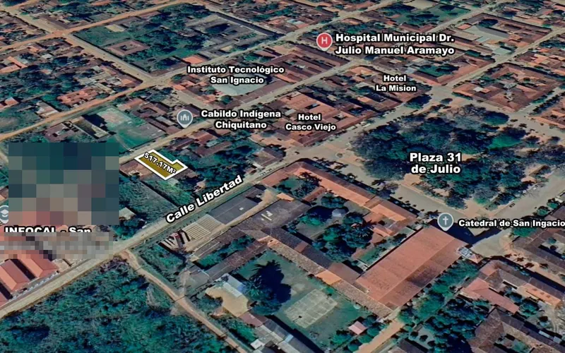 Terreno en esquina en venta en el centro de San Ignacio de Velasco: foto 3 de 4