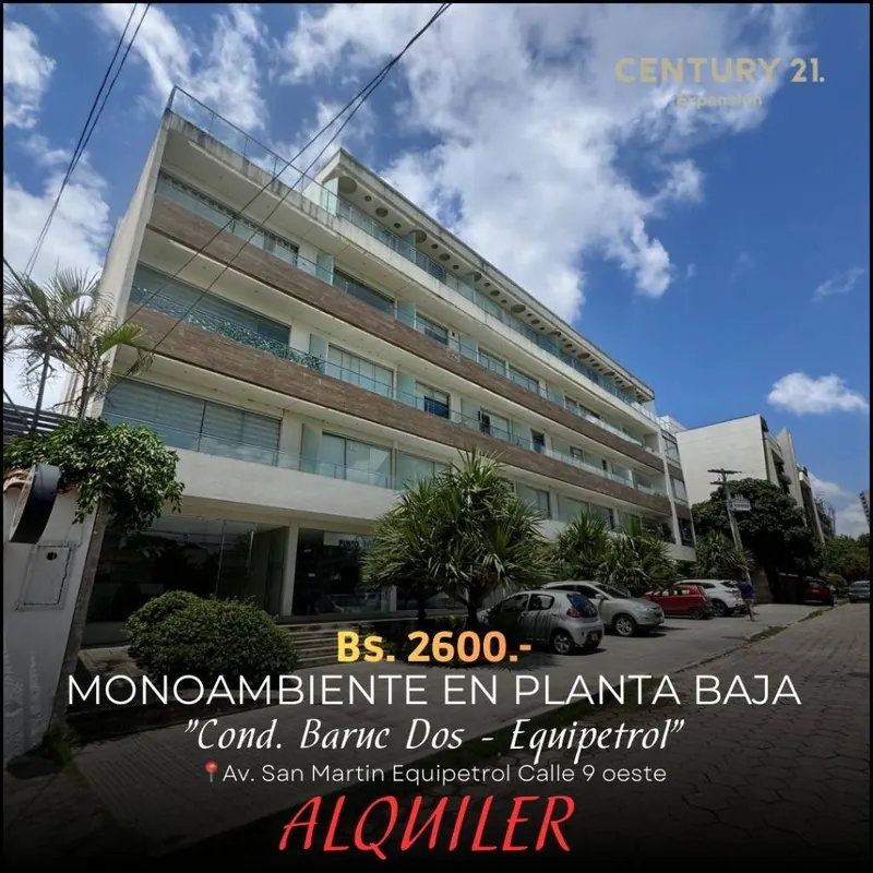 Monoambiente en alquiler en el edificio Baruc II, Equipetrol: foto 2 de 12
