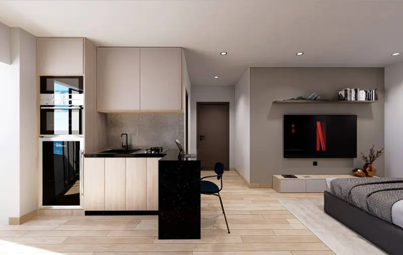 Studio apartment for sale, pre-construction, in the Tribu Urbana gated: foto 10 de 16