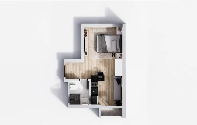 Studio apartment for sale, pre-construction, in the Tribu Urbana gated: foto 13 de 16