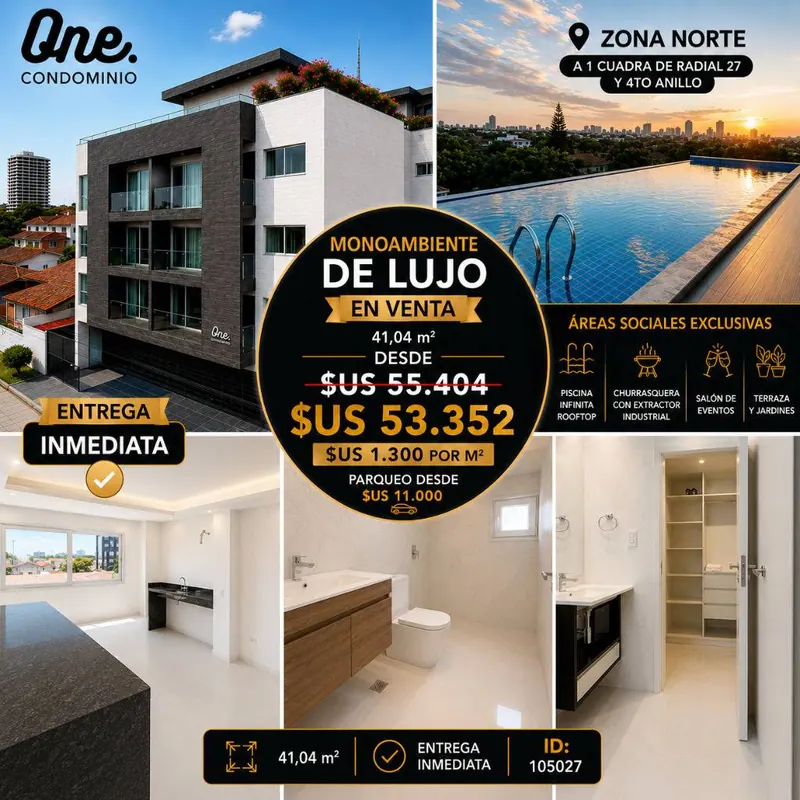 Monoambiente de 41,04 m² en venta en la Zona Norte, Radial 27: foto 2 de 9