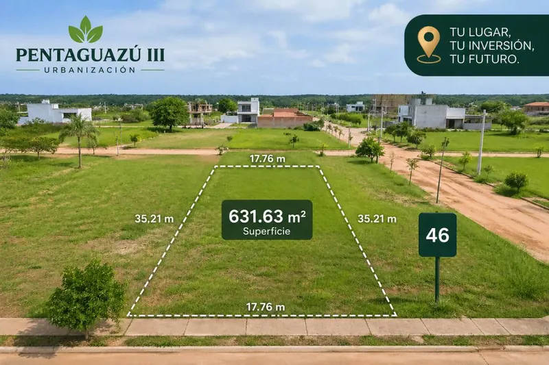 Terreno en esquina en venta en Urbanización Pentaguazú III, Warnes: foto 2 de 3
