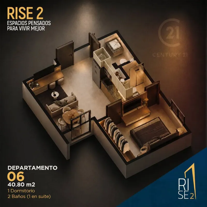 1-bedroom apartment for pre-construction sale in the Rise 2 building: foto 2 de 12