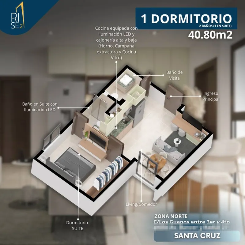 1-bedroom apartment for pre-construction sale in the Rise 2 building: foto 6 de 12