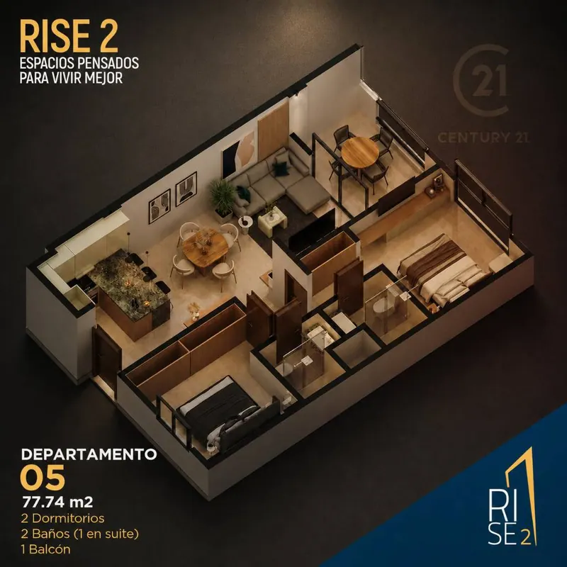 Departamento de 2 dormitorios en preventa en el edificio Rise 2: foto 2 de 13