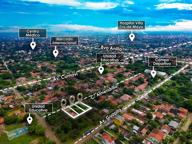 Terreno de 360 m² en venta en la Zona Este, Av. Cumavi 8vo anillo: foto 2 de 6