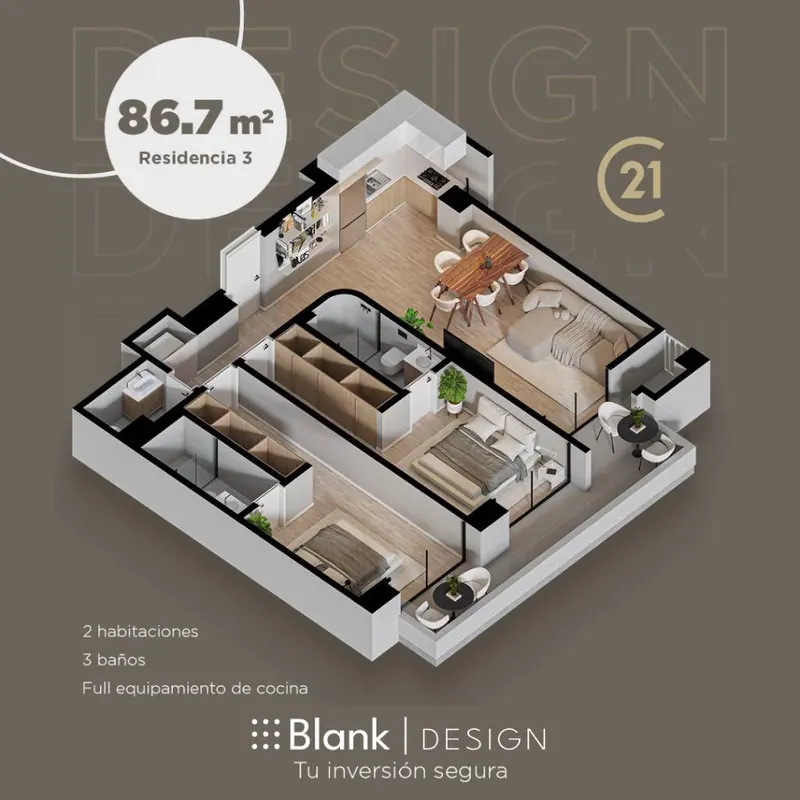 2-bedroom apartment for pre-construction sale in the BLANK Design: foto 2 de 10