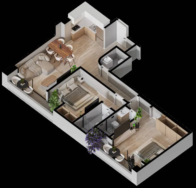 2-bedroom apartment with en-suite bedrooms, pre-construction, at Blank: foto 1 de 10