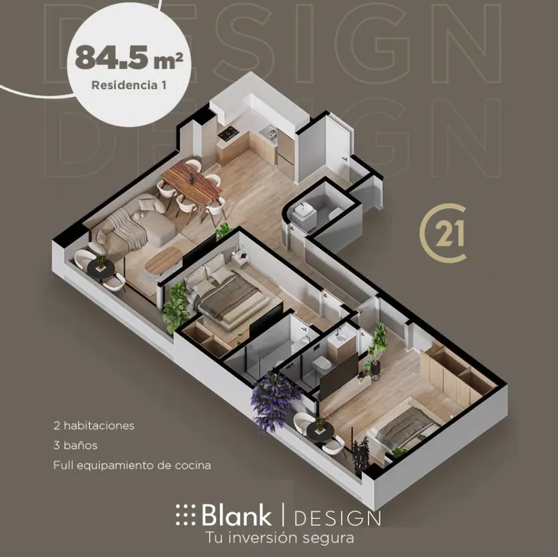 2-bedroom apartment with en-suite bedrooms, pre-construction, at Blank: foto 9 de 10