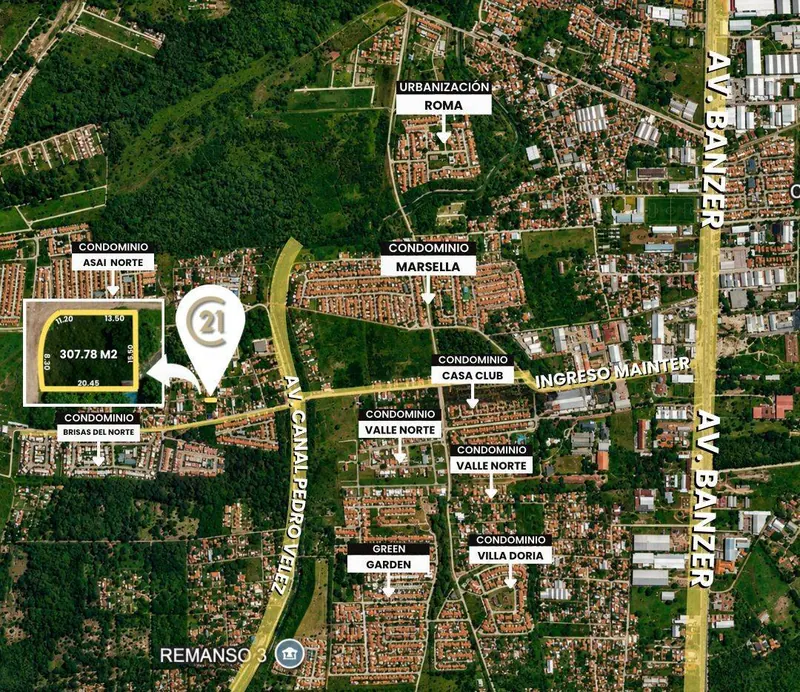 Corner lot of 307.78 m² for sale in the Los Jazmines development: foto 1 de 3