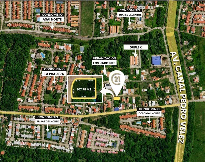 Corner lot of 307.78 m² for sale in the Los Jazmines development: foto 2 de 3