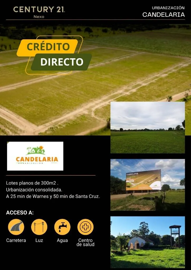 Terreno de 360 m² en venta en la comunidad Candelaria, Warnes: foto 2 de 3