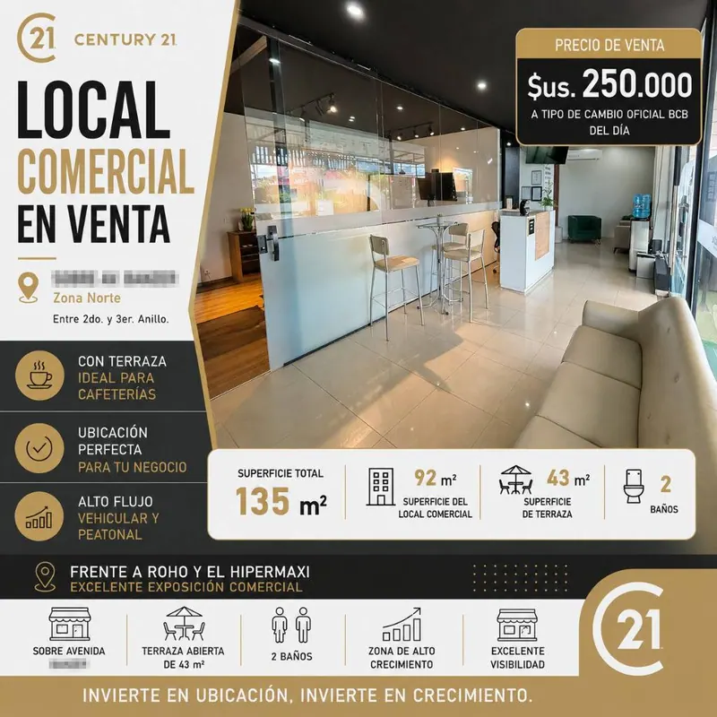 135 m² commercial space for sale on Av. Banzer, North Zone: foto 2 de 13
