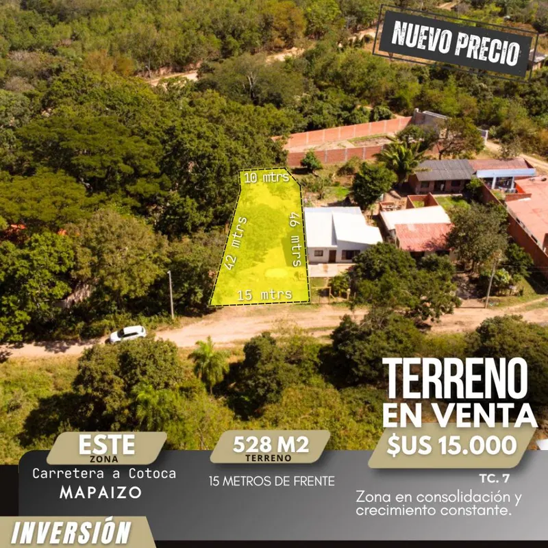 Terreno de 528,10 m² en venta en la carretera a Cotoca, Mapaizo: foto 2 de 3